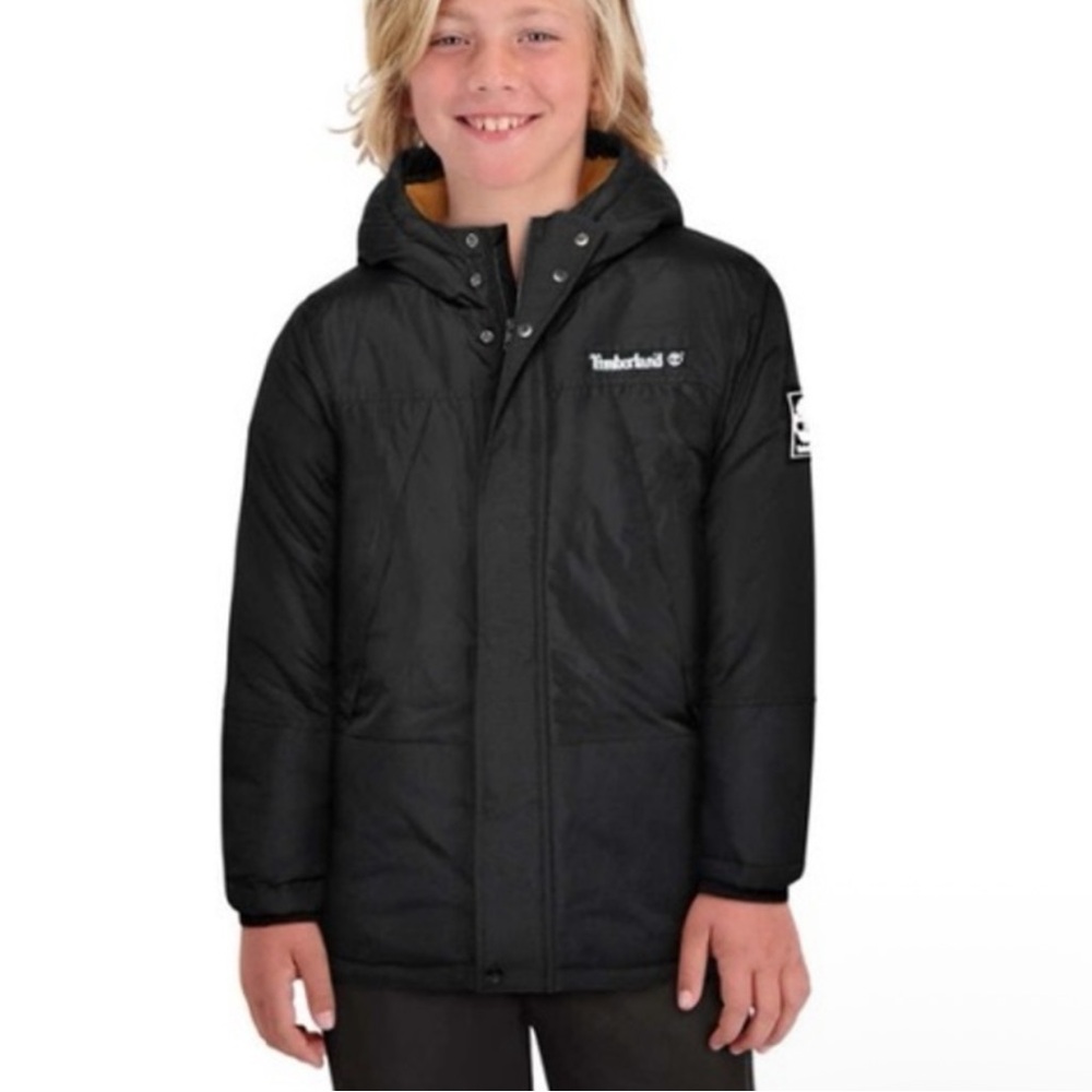 Timberland Kids Black Puffer Coat Boy Size 10/12